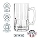 Serami Hikari Design 1L (34oz) German Style Extra Large Super Glass Beer Steins, Set of 2
