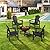 VINGLI Plastic Folding Adirondack Chair with Cup Holder, 100% Recyclable HDPE Material, Comfortable 380lb Weight Capacity for Outdoor Pool Patio Lounge Chair Lawn Furniture Fire Pit, 1 Pack, Black