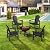 VINGLI Plastic Folding Adirondack Chair with Cup Holder, 100% Recyclable HDPE Material, Comfortable 380lb Weight Capacity for Outdoor Pool Patio Lounge Chair Lawn Furniture Fire Pit, 1 Pack, Black