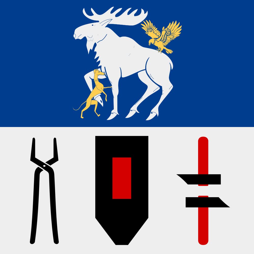 Drapeau Jämtland moyen format carré 100x100cm pour mât extérieur et pavoisement