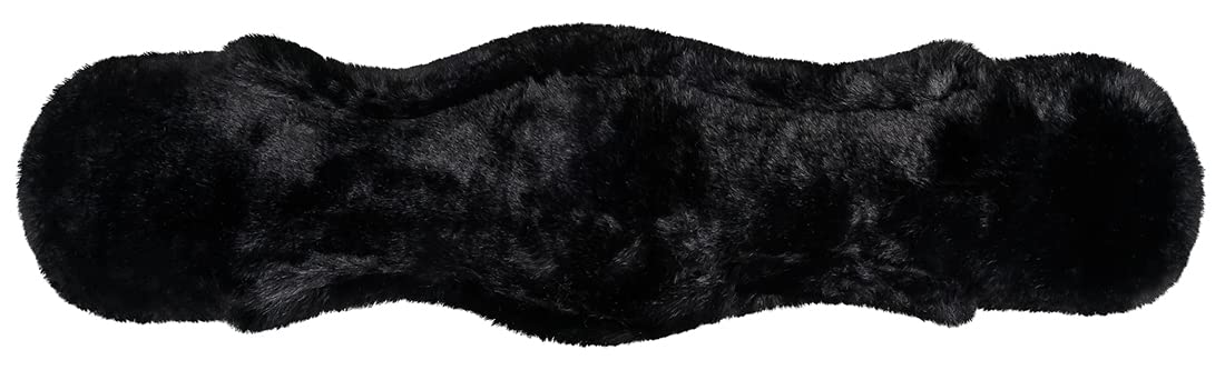 Equinate Pas westernowy Classical z syntetyczną skórą jagnięcą, anatomiczny pas podsiodłowy, Western, pas biodrowy, 65, 70, 75, 80, 85, 90 cm, naturalny brązowy, czarny (75 cm, czarny)
