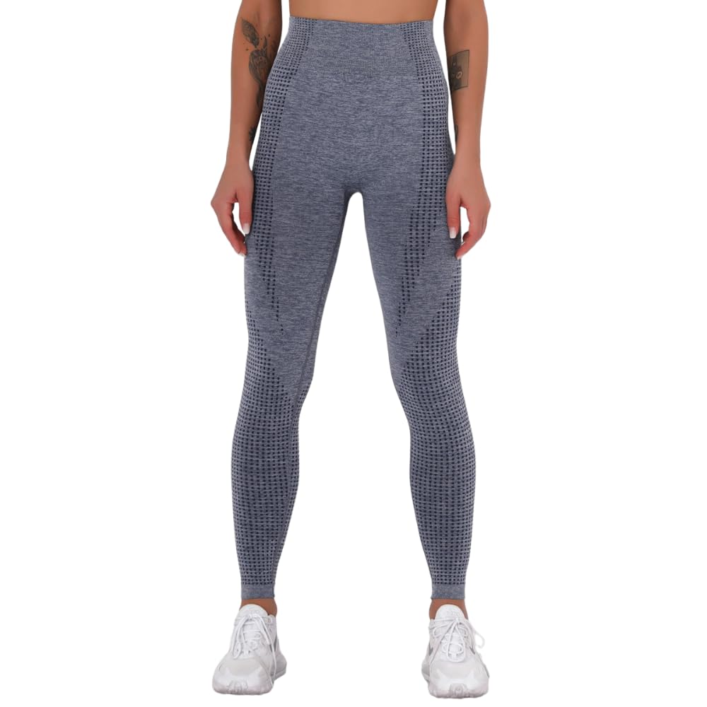 quecy Women's High Waist Seamless Leggings | Scrunch Seamless Leggings Low Rise Tights Jogging Pant Navy-picture-20