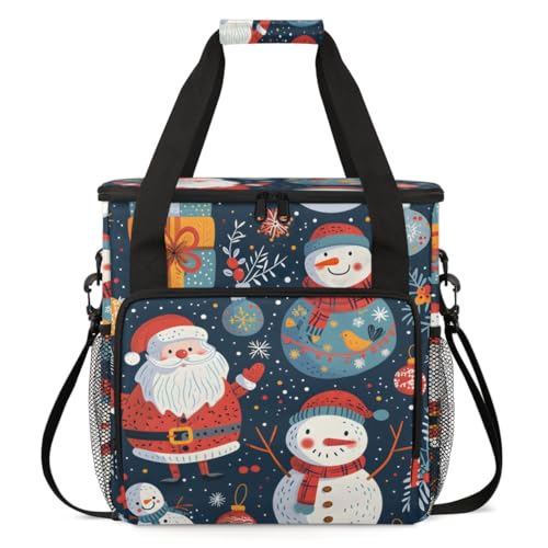 Christmas Snowman Coffee Maker Carrying Bag, Graffiti Snowman Travel Storage Bag Compatible with K-Mini or K-Mini Plus, Single Serve Coffee Brewer Carrying Case with Multiple Pockets & Shoulder Strap
