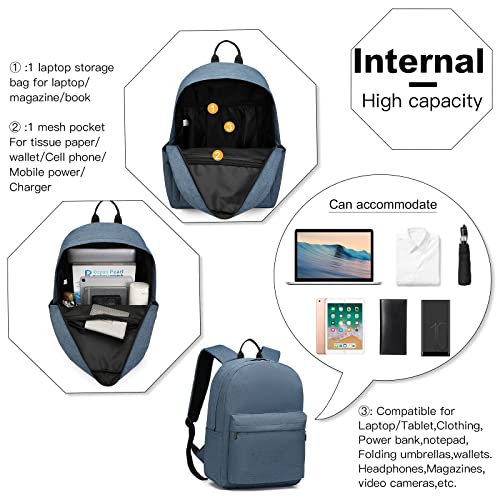 Kono Backpack School Bag for Girls Boys Teenage College Students Rucksack for Men Women Large and Lightweight Travel Backpack 22L - Image 3