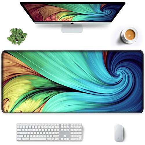 Image of Auhoahsil Large Gaming Mouse Pad, XXL 35.4 x 15.7 in Desk Mat, Peacock