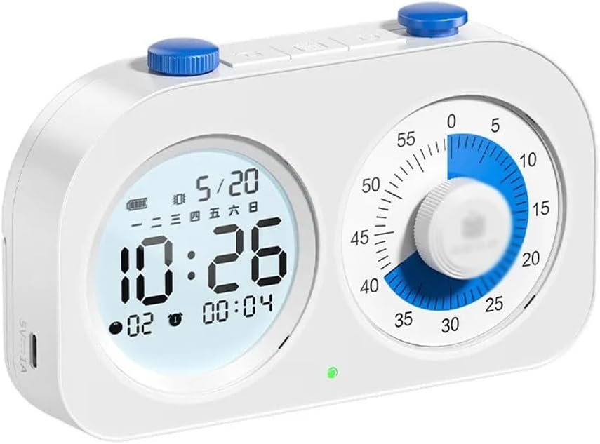 Timer 60-Minutes Super Countdown Visual Timer Suitable for Adult Mechanical Time Management Tool(D)