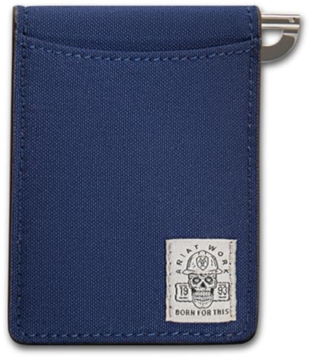 ARIAT Mens Work Wallet Bifold Money clip Roughneck Patch Blue A3402427