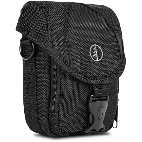 Tamrac Pro Compact 1 Camera Bag for Photographers, Small Camera Case for Photography Accessories, Crossbody Camera Bag, Camera Carrying Case Compatible for Canon, Nikon, Fuji Compact Cameras – Black Cover