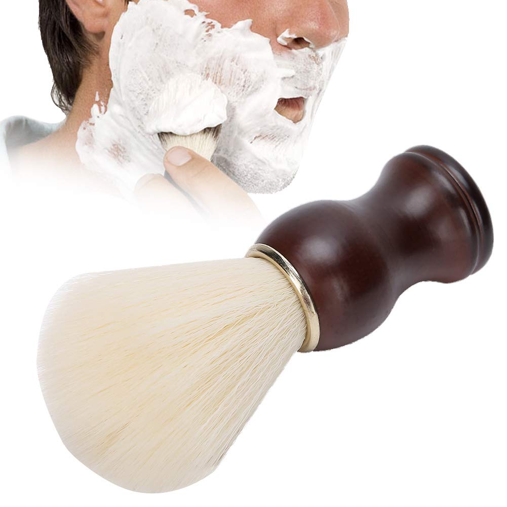 Brocha De Afeitar Para Hombres, Brocha De Afeitar Profesional Con Mango De Madera, Herramienta De Afeitar Húmeda Suave Sintética Para Peluquero, Herramienta De Peluquería, Regalos, Viajes A Casa