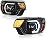 [C-Shape Neon Tube] VIPMOTOZ Black Projector LED Headlight Assembly Replacement Pair For 2012-2015 Toyota Tacoma Pickup Truck, Driver and Passenger Side