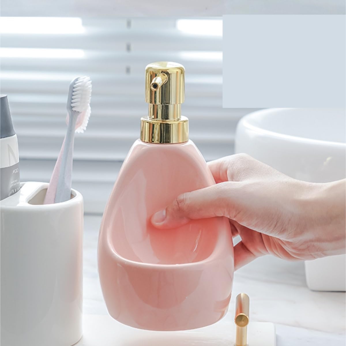 Dispensadores De Loción Jabón Dispensador De Jabón Y Loción De Cerámica con Bomba para Decoración De Baño, Cocina Y Oficina