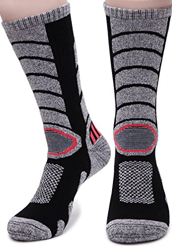 Gosuban Hiking Socks For Men And Women 2 Pairs Crew Sock Cushion Antiskid Wicking Outdoor Multi Performance Assort Colors(Assortment Black Pink) #TOP3