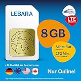 sim karte tarife test 5 GB Datenvolumen. Lebara Mobile Pre-Paid SIM-Karte Komplett M
