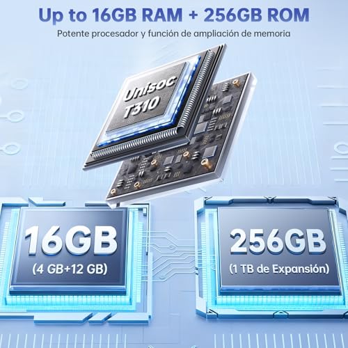 OUKITEL C5 Telefono Movil 2025, 16GB RAM+256GB ROM/TF 1TB, 6.52" HD Pantalla Telefonos Moviles Libres, Batería 5000mAh Android 14 Smartphone, Cámara 13MP+5MP, 4G Dual SIM/Face ID/OTG/3.5mm Jack, Azul - imagen 3