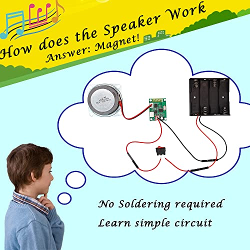 Image of STEM Projects for Kids & Adults Build Your Own Bluetooth Speaker - Science Experiment Electronics Kit | Beginner's Starter DIY Set,STEM Gifts for Teenage Girls + Boys Ages 10 and Up (Single Speaker)