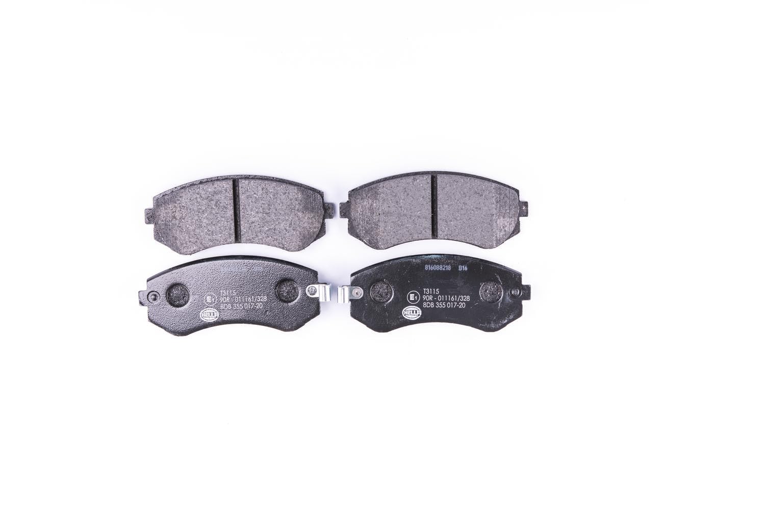 HELLA 8DB 355 017-201 Brake pad set - with acoustic wear warning - T3115 - for e.g. NISSAN