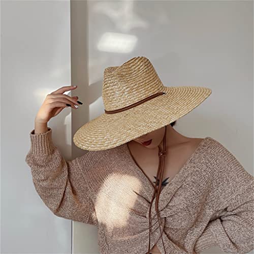 Chapeau de soleil femme avec ruban et grand bord pour la plage - 3