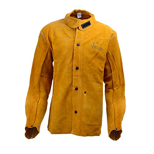 MagiDeal Giacca per Saldatura Indumenti per Proteggere Corpo Tuta di Sicurezza Abigliamenti Vestiti Giallo - L