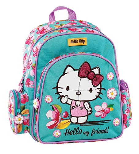 Graffiti Hello Kitty Mochila Escolar, 30 cm, Verde (Mint)