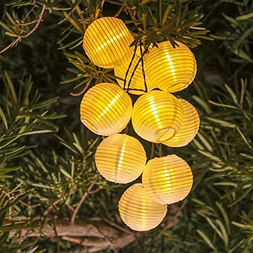 Illuminate Your Nights with These 5 Solar Lantern String Lights 2 Vigdur Solar Lantern String Lights - Outdoor Paper Lantern Lights Waterproof, Outdoor Patio Light for Garden Party Camping Yard Decor, (6.6FT)