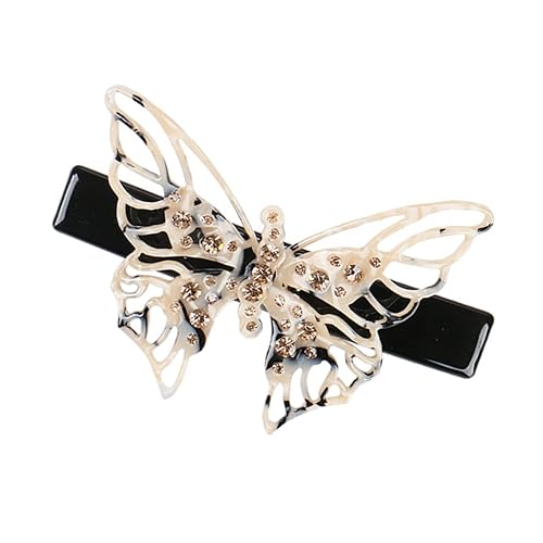 KALLORY 1 pieza de resorte ácido vintage para el cabello abrazadera de clip de placa mariposa horquilla pasadores accesorio acético para mujeres y