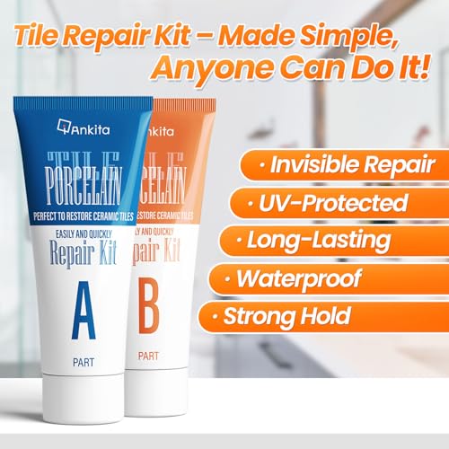 Image of Tile Repair Kit (Pure White), Ceramic & Porcelain Tile Chip Repair Kit with Super Strong Adhesion, Floor Tile Crack Repair to Scratch, Hole on Porcelain Sink, Acrylic, Fiberglass in Bathroom, Kitchen