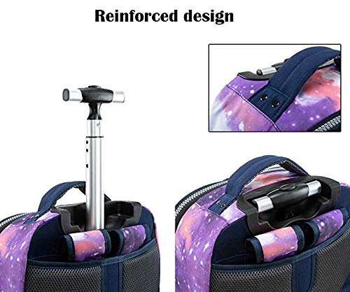 Image of 18 inches Wheeled Rolling Backpack for Business Adults and School Students Books Travel Bag