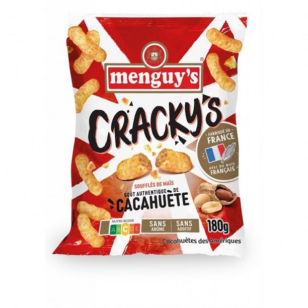 MENGUY'S - Cracky'S Soufflés De Maïs Goût Cacahuète 180G - Quatre Articles
