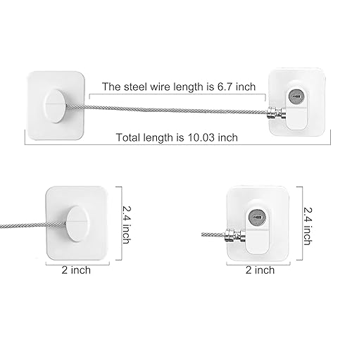 Miniatura 8 de FANYAQIN Cerradura de nevera, paquete de 2 cerraduras de refrigerador para niños con llaves, cerraduras para niños, armarios, cajones, refrigerador,