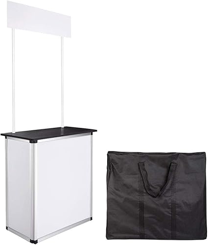 Mesa de mostrador de promoción Exhibición de madera Demostración plegable wbolsa de transporte Estante interno enmarcado de aluminio ideal para