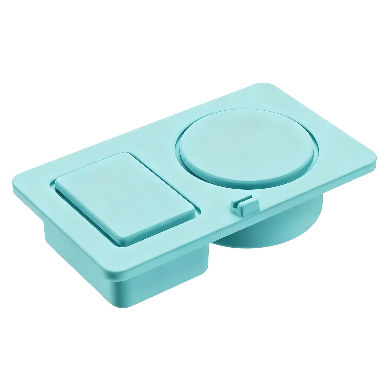 Jazuaiao Blue Foldable Leakproof 2 Section Silicone Seasonings Holder Easy Cleaning Kitchen Accessories Outdoor Meal Preps Dishwasher Safe Condiment Holder