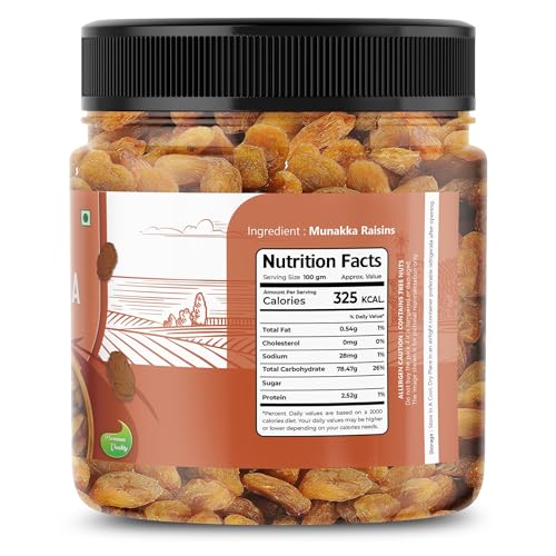 Image of FLAVOUR MOSAIC Natural Munakka Dry Fruits Large Golden Raisins | Naturally Sweet, Tasty & Healthy Snack | No Artificial Flavour | 250g