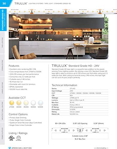 Cinta LED Trulux STLHD-WH-16 Alta Densidad 16.4 ft Blanco 4000K miniatura 2
