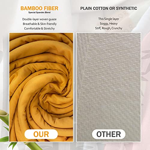 K E L O R Luxury Bamboo Wrap Blanket - Double Sided - Stretchy, Lightweight Soft & Breathable Cooling Viscose With Spandex, Versatile Wearable Travel Blanket - Shawl - Scarf - Baby Wrap - Golden #TOP5