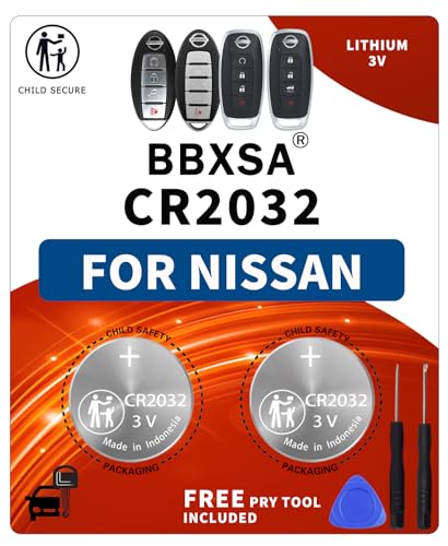 Key Fob Replacement Batteries for Nissan Rogue Altima Sentra Versa Pathfinder Murano Maxima Kicks Titan Frontier Armada Leaf Juke Quest 370Z GT-R Smart Remote Battery(Check Fitment Guide)(Pack of 2)