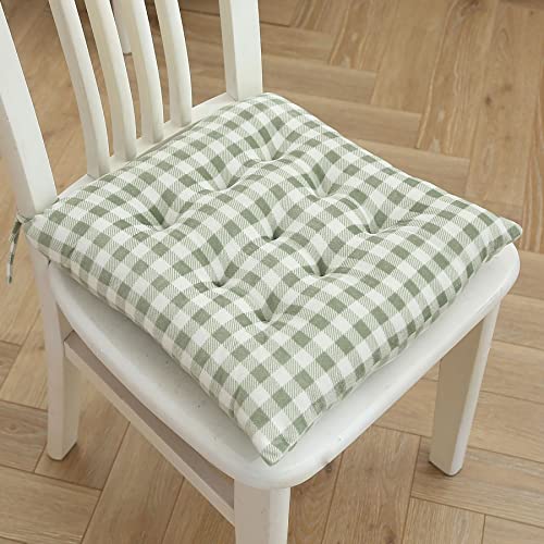Chair Cushions for Dining Chairs 6 Pack - Kitchen Chair Cushions Set of 6, Seat Cushion Chair Pads, Dining Room Chair Cushions for Kitchen Sofa Office Room Decor 2 Thickness (Green, 6)