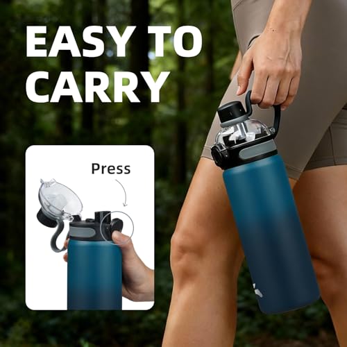 Image of Konokyo 24 oz Insulated Stainless Steel Water Bottle with Straw Lid