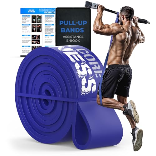 Heavy Duty Thick Resistance Band – 60-150 lb Pull Up Training Band for Pull Ups, Powerlifting, Bench Press & Deadlifts – Long Loop Band for Home Gym, Stretching, Chin Ups & Mobility Workouts (Blue)