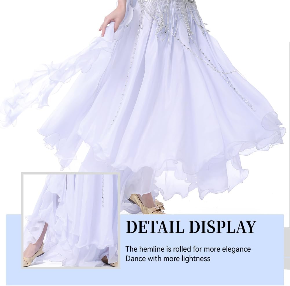 Chiffon Split Belly Dance Skirts Tribal Belly Dancer Costume Full Skirt for Women Carnival Outfit - Image 2