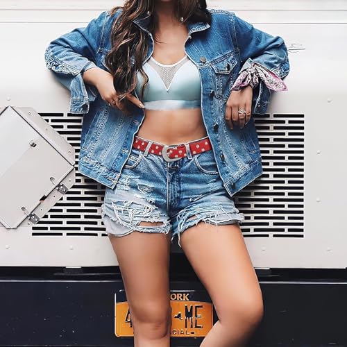 Women's Punk Studded Genuine Leather Belt Fashion Waist Belt for Jeans4