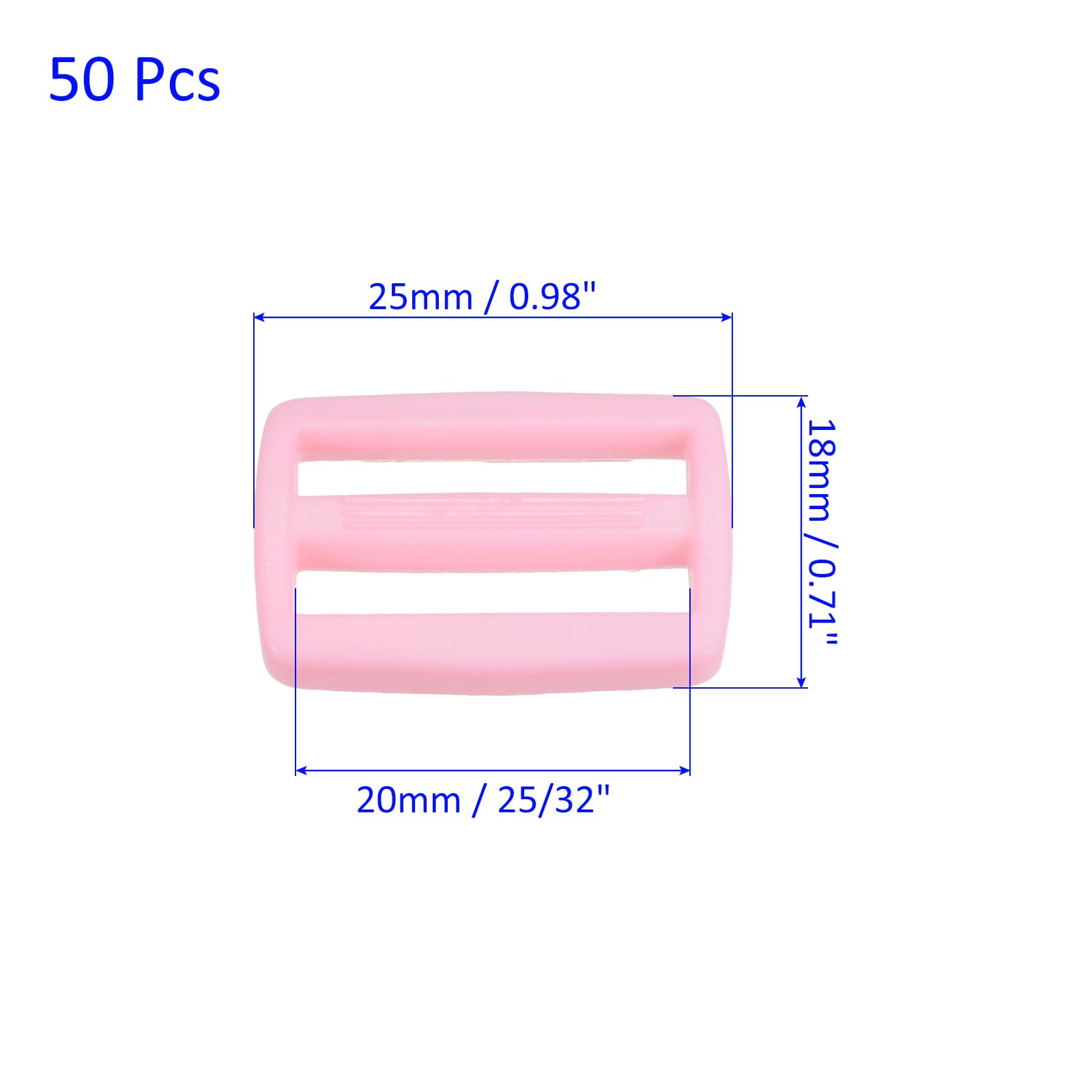 M METERXITY 50 Pack Tri-Glide Slide, Plastic Adjustable Slide Button Webbing Fastener - Image 3