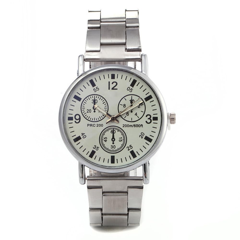ALINKERMens Stainless Steel Analog Watch,Stylish Simple Quartz Classic Work Business Casual Watch for Men