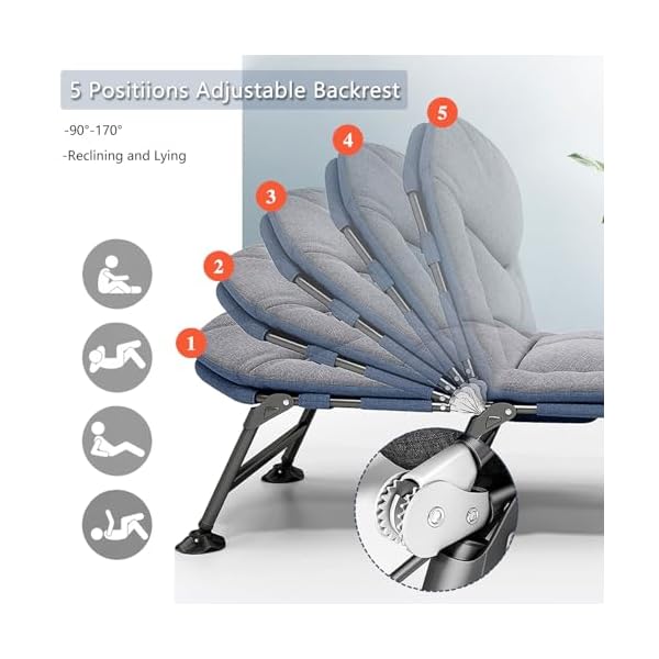 Patioco Klappbare Gartenliege mit Auflage