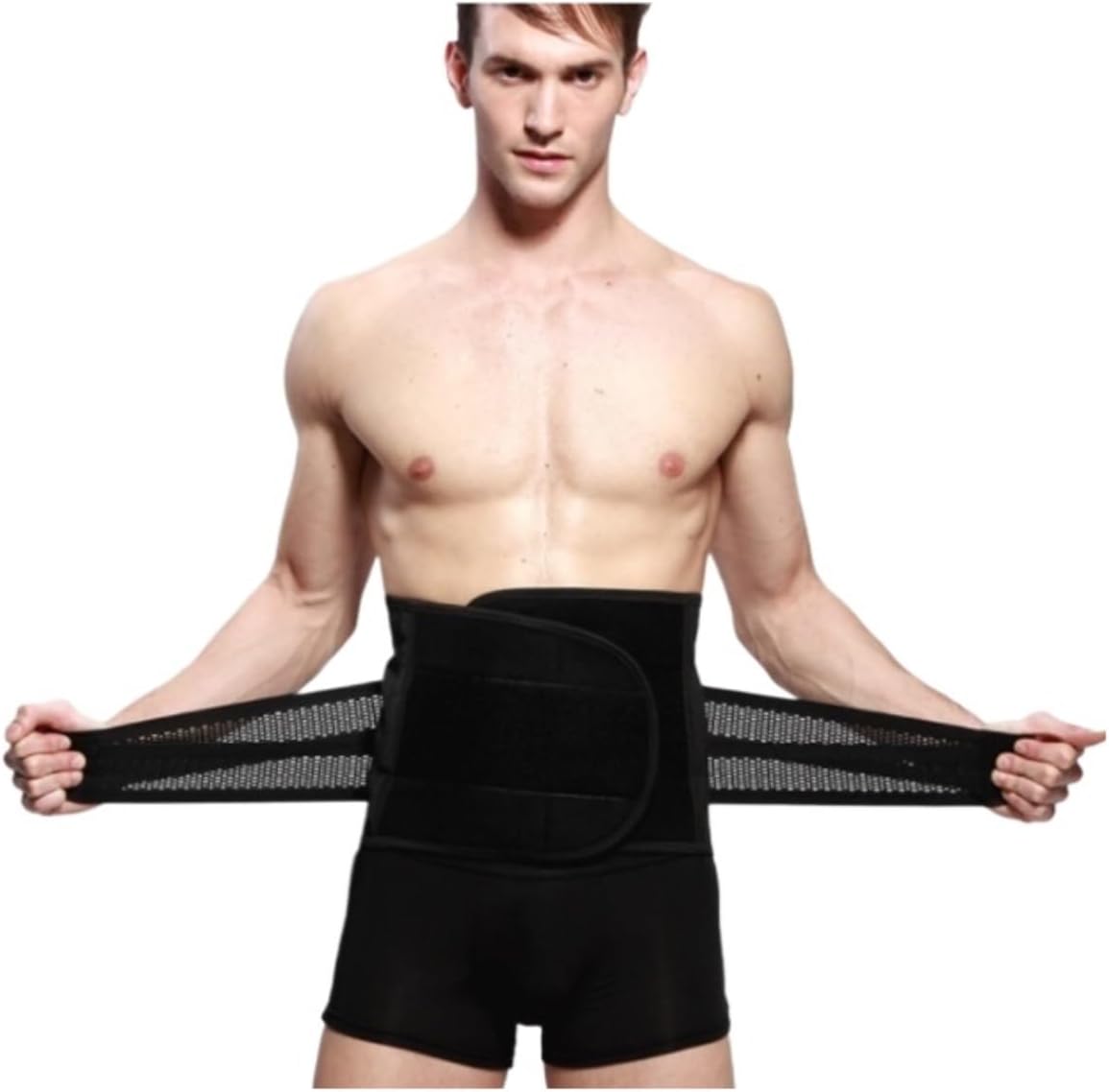 TTDGYYXW Back Support Waist Trimmer Tummy Control Workout Belly Band Fitness Lumber Support Waist Trainer Support Belt(Black,M)