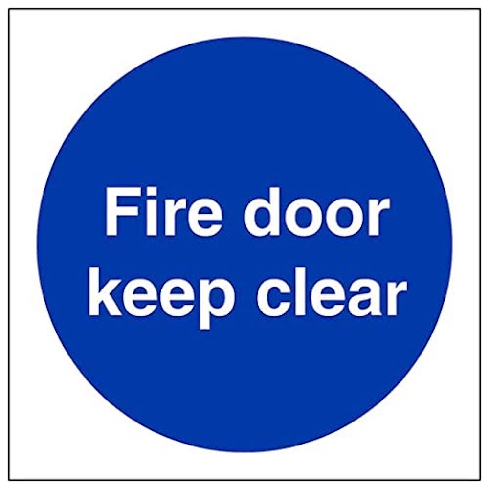 V Safety Eco Friendly Fire Door & Mandatory- Fire Door Keep Clear - 150 X 150mm, Multi, 150x150mm