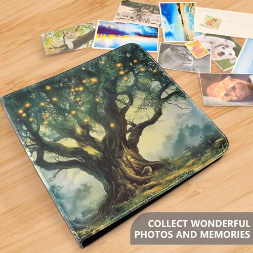 Álbum de fotos adhesivo DIY Scrapbook Fairy Tales con árbol luminoso, encuadernación 3 anillas, 40 páginas, 8x10 para recuerdos miniatura 5