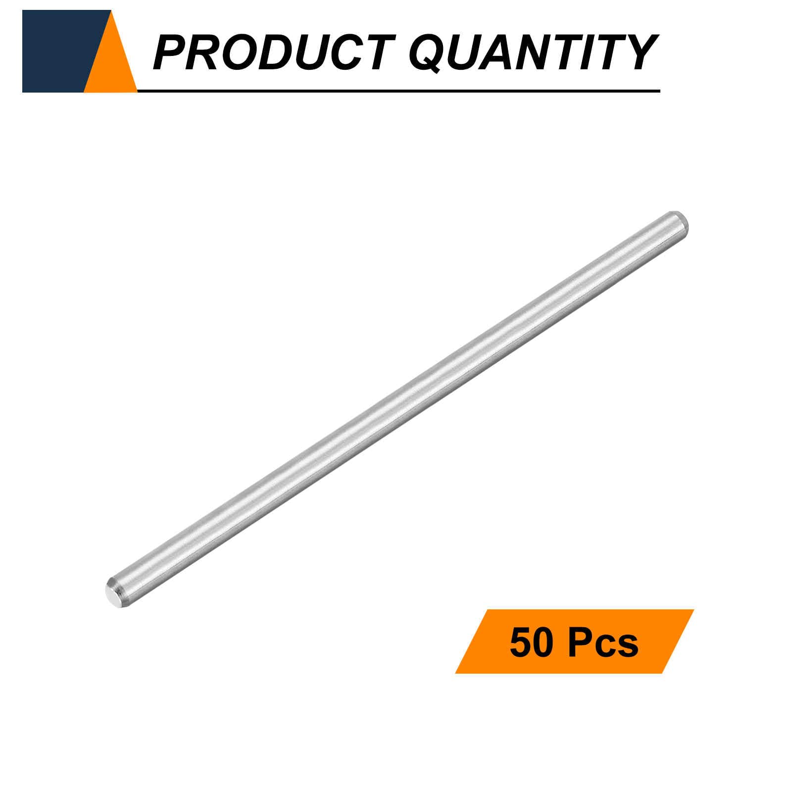 HARFINGTON 50 pasadores M2 (2 mm) x 50 mm, acero inoxidable 304, cilíndricos, soporte de estante, elementos de sujeción para dispositivos de metal, muebles de madera, instalación de bricolaje, color