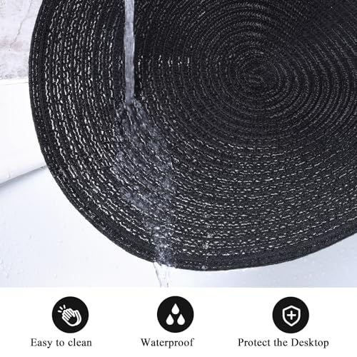 Pauwer Round Placemats and Coasters Set of 6 - Image 4