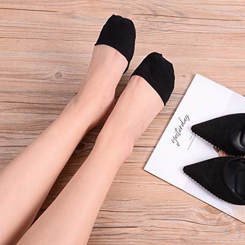 Image of Flammi 6 Pairs Ball of Foot Cushion Socks,Women's Toe Cover with Padding Toe Topper Liner Socks Non-Skid Bottom