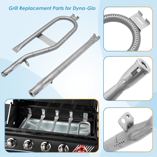 Image of Replacement Kit for Dyna-Glo 5-Burner Gas Grill DGH474CRP DGH474CRP-D DGH483CRP DGH483CRP-D DGH485CRP DGH485CRP-D, Heat Plate and Burner Kit for Dyna Glo 5 Burner Grill